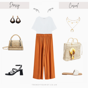 Wide-Legged Trousers and Simple Tee